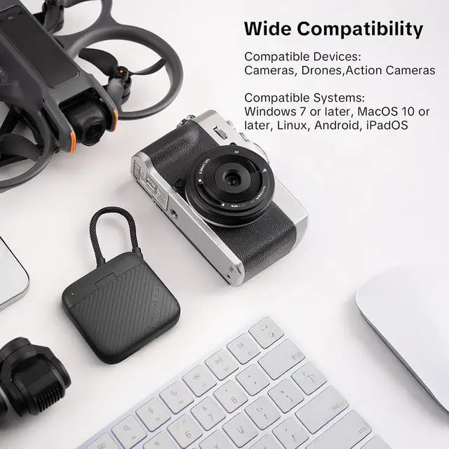 Alt view image 7 of 7 - CreateMate Mini SD Card Reader Case for Pocket 4 High-Speed 2-in-1 SD 4.0/Micro SD Card Reader with 6-Slot Storage Portable Dual-Slot Transfer/USB 3.1/Type-C for Camera/Drone/Phone Black