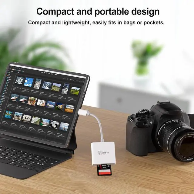 Alt view image 7 of 7 - SD Card Reader SD Card Reader for iPhone 17/16/15 Pro Max/iPad/MacBook USB C SD Cards Reader for Camera Viewer Support SD Micro SD & TF Card Plug and Play No App Driver Required
