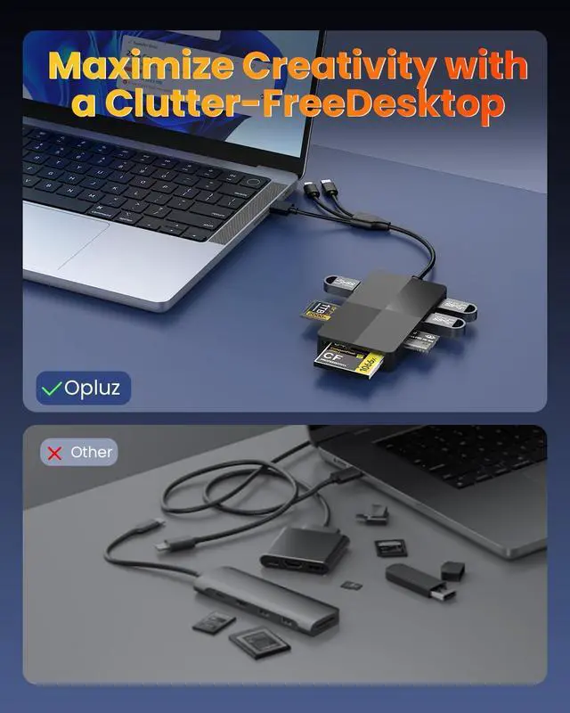Alt view image 6 of 7 - 8-in-1 Memory Card Reader with Lightning USB-C USB-A Connectors Memory Stick pro Duo Adapter Readers for SD/TF/MS/CF/XD Cards with 3 USB 2.0 Ports XD Picture Card Reader for iPhone/iPad/Android/PC