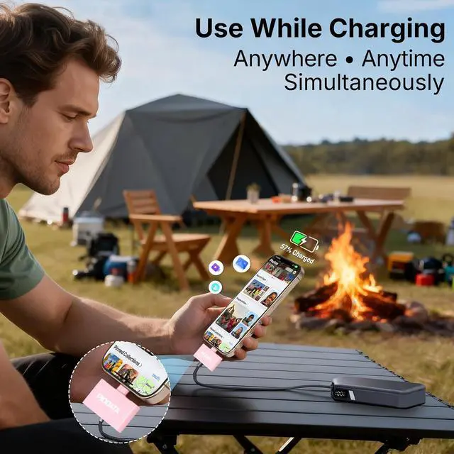 Alt view image 5 of 7 - Micro SD Card Reader for iPhone 17/16/15 iPad Android Mac PC Laptop USB C Memory Card Reader Adapter Auto Photo Backup While Charging MFi Photo Stick iXflash Q w/Free App Pink