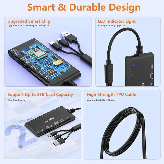Alt view image 7 of 7 - USB-C/USB3.0/Lightning Multi Card Reader Hub for SD CF Micro SD XD MS Cards | 5Gbps High-Speed Transfer Reader Adapter Plug&Play Compatible with iPhone//Windows/Mac/Linux for Photographer Vlogger