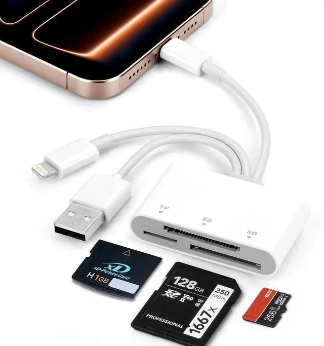 Main image of SD Card Reader XD Card Reader for iPhone 3 in 1 SD/TF/XD Picture Reader for Lightning/USB C/USB A Device Lightning+USB A+USB C TF Card Adapter for iPhone 17/16/15/14/13/iPad/PC/Android