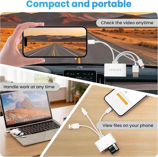 Alt view image 7 of 7 - SD Card Reader XD Card Reader for iPhone 3 in 1 SD/TF/XD Picture Reader for Lightning/USB C/USB A Device Lightning+USB A+USB C TF Card Adapter for iPhone 17/16/15/14/13/iPad/PC/Android