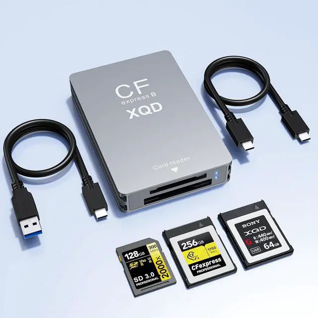Main image of CFexpress Type B Card Reader with XQD & SD Support USB-C 3.2 Gen 2 10Gbps Aluminum Memory Card Reader for CFexpress Type B XQD and SD UHS-II/UHS-I Cards