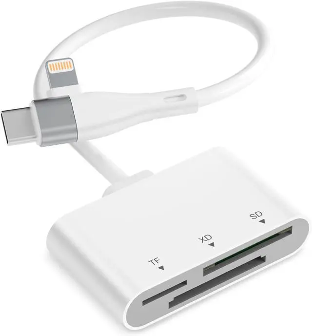 Main image of XD Card Reader for iPhone 17 16 15 14 3-in-1 USB-C & Lightning SD Card Adapter for Olympus xD Picture Card Micro SD Reader for MacBook iPad Android Old Camera Photo Transfer