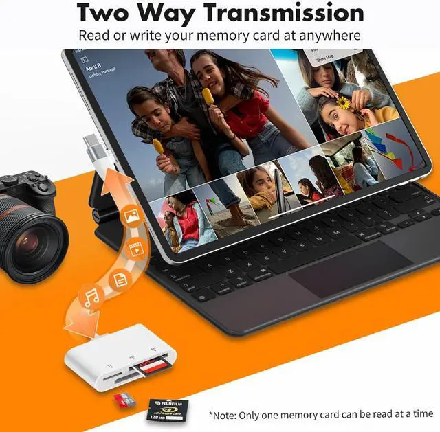 Alt view image 5 of 7 - XD Card Reader for iPhone 17 16 15 14 3-in-1 USB-C & Lightning SD Card Adapter for Olympus xD Picture Card Micro SD Reader for MacBook iPad Android Old Camera Photo Transfer