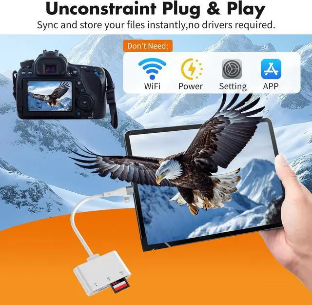 Alt view image 6 of 7 - XD Card Reader for iPhone 17 16 15 14 3-in-1 USB-C & Lightning SD Card Adapter for Olympus xD Picture Card Micro SD Reader for MacBook iPad Android Old Camera Photo Transfer