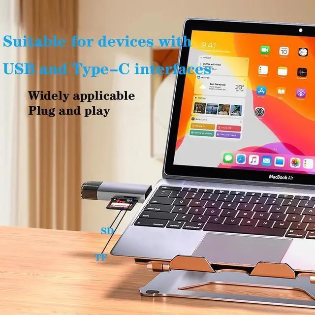 Alt view image 7 of 7 - SD Card Reader 2-in-1 USB-C 3.0 sd Card Reader for iPhone Dual Slot Adapter for MicroSD SDHC SDXC Memory Cards Compatible with iPhone 17/16/15 iPad Android Laptops and Computers.