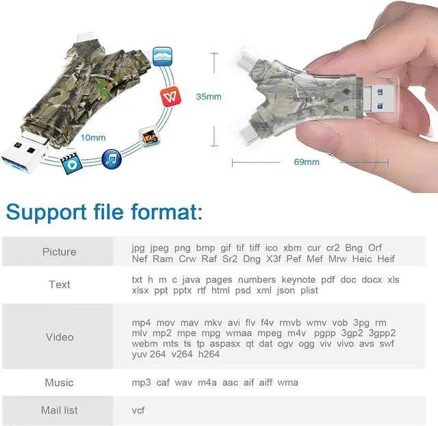 Alt view image 4 of 7 - SD Card Reader for iPhone/ipad/Android/Mac/Computer/Camera 4 in1 Micro SD Card Reader Trail Camera Viewer Portable Memory Card Reader SD Card Adapter for SD and TF Cards