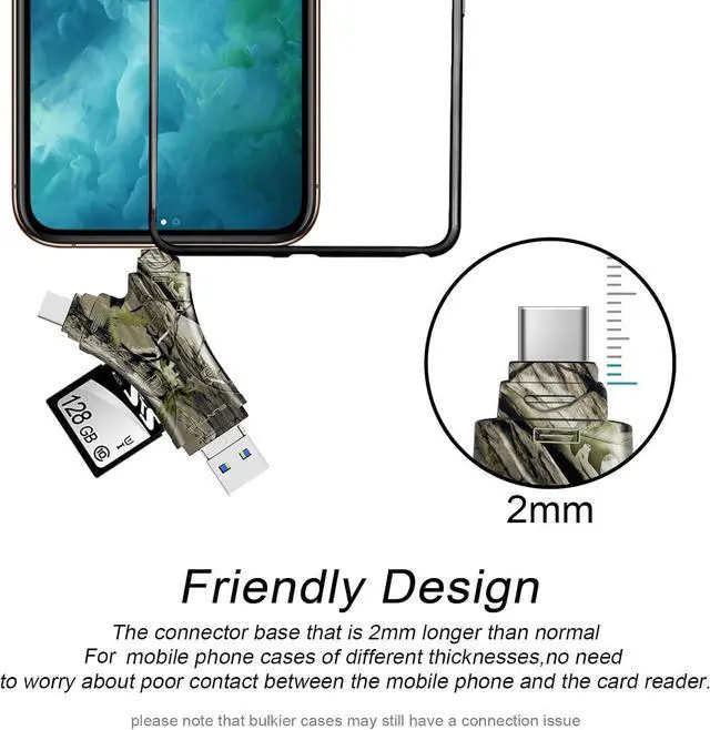 Alt view image 6 of 7 - SD Card Reader for iPhone/ipad/Android/Mac/Computer/Camera 4 in1 Micro SD Card Reader Trail Camera Viewer Portable Memory Card Reader SD Card Adapter for SD and TF Cards