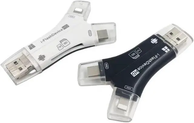 Alt view image 4 of 6 - SD Card Reader for iPhone/ipad/Android/Mac/Computer/Camera 4 in1 Micro SD Card Reader Trail Camera Viewer Portable Memory Card Reader SDCard Adapter for SD & TF Cards (Black)