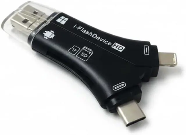 Alt view image 6 of 6 - SD Card Reader for iPhone/ipad/Android/Mac/Computer/Camera 4 in1 Micro SD Card Reader Trail Camera Viewer Portable Memory Card Reader SDCard Adapter for SD & TF Cards (Black)
