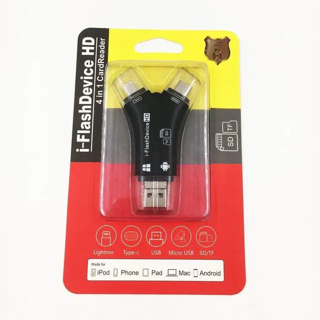 Alt view image 5 of 6 - SD Card Reader for iPhone/ipad/Android/Mac/Computer/Camera 4 in1 Micro SD Card Reader Trail Camera Viewer Portable Memory Card Reader SDCard Adapter for SD & TF Cards (Black)
