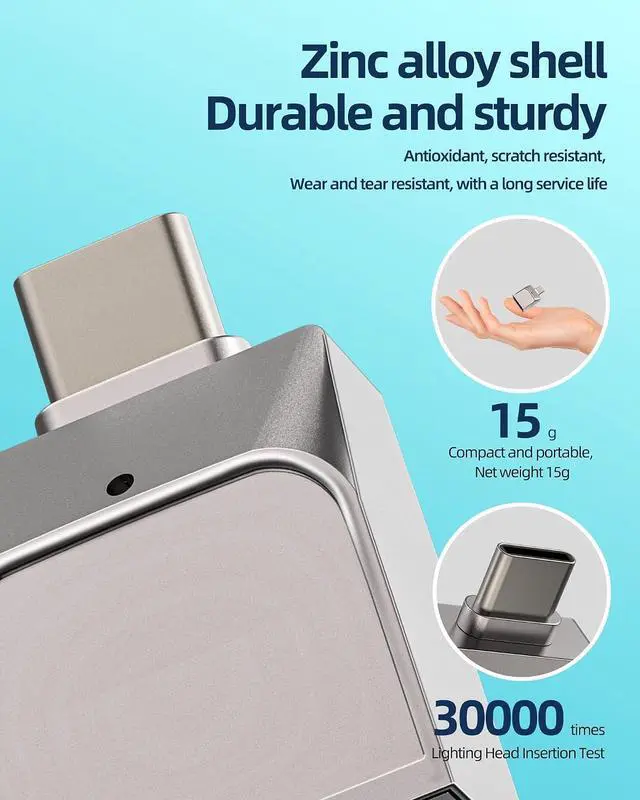 Alt view image 7 of 7 - USB A to C Adapter Card Reader Micro SD for iPhone 17 16 15 Pro Max (2in1) Camera Memory Stick for Ipad for Male Charger Android Phone Adaptor Computer Charging TF Female Port Lector Speed
