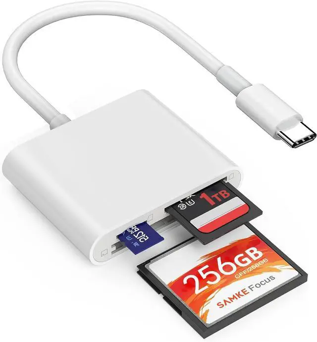 Main image of USB C SD/TF/CF Memory Card Reader Type C to CF SD TF 3 in 1 Card Adapter | Type-C to CF SD TF 3 in 1 SLR Camera Card Reader for iPad MacBook/Air/Mini Mac/Android Laptop/Tablet/Phone/Galaxy S21 S22 S23