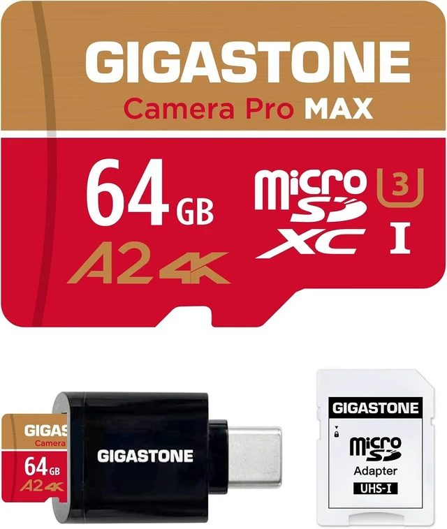 Main image of 5-Years Data Recovery GIGASTONE 64GB Micro SD Card with USB 3.2 Type C Card Reader Camera Pro MAX Speed Up to 100MB/s Compatible with Gopro Dash Cam microSDXC UHS-I A2 V30 U3 C10