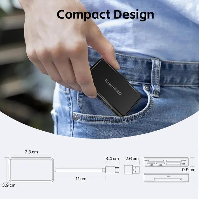 Alt view image 7 of 7 - KiWiBiRD SD Card Reader CF Card Reader USB C Memory Stick Pro Duo Reader | Memory Card reader USB for SD MicroSD Compact Flash MS M2 for PC Camera Laptop iPhone 17 17e Air 16 Pro Max Mac Galaxy S26