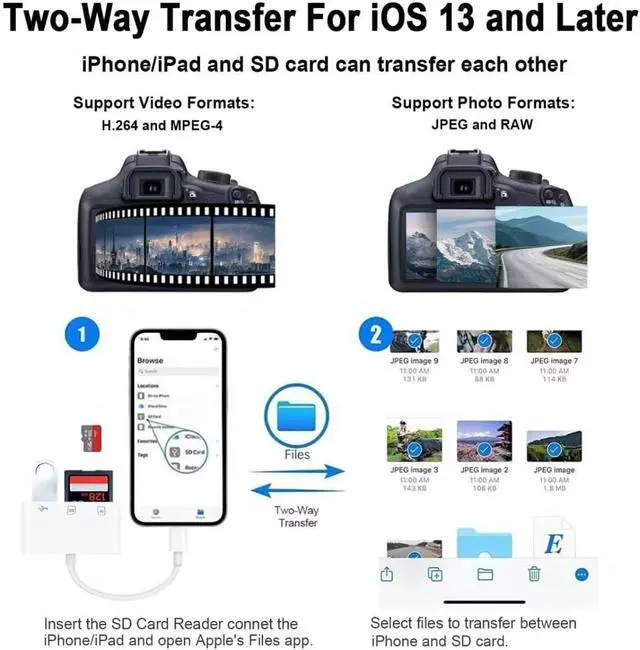 Alt view image 7 of 7 - USB C SD Card Reader for iPhone 17/16/15 Series USB C to Micro SD Memory Card Adapter for iPad/Mac Pro/Air USBC/Type C Camera Card Reader with USB A Port for Phone Laptop and More USBC Devices