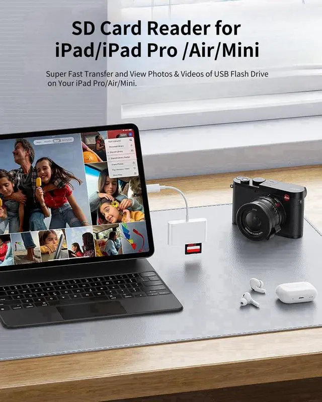 Alt view image 5 of 7 - USB C SD Card Reader for iPhone 17/16/15 Series USB C to Micro SD Memory Card Adapter for iPad/Mac Pro/Air USBC/Type C Camera Card Reader with USB A Port for Phone Laptop and More USBC Devices