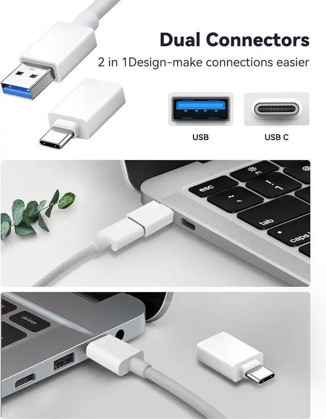 Alt view image 3 of 6 - SD Card Reader 5 in 1 USB USB-C Dual Connector to SD/TF/CF/Micro SD/XD/MS Multi Memory Card Reader OTG Adapter -Compatible with Windows/Mac/Linux/Android Plug & Play