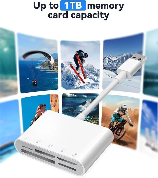 Alt view image 5 of 6 - SD Card Reader 5 in 1 USB USB-C Dual Connector to SD/TF/CF/Micro SD/XD/MS Multi Memory Card Reader OTG Adapter -Compatible with Windows/Mac/Linux/Android Plug & Play