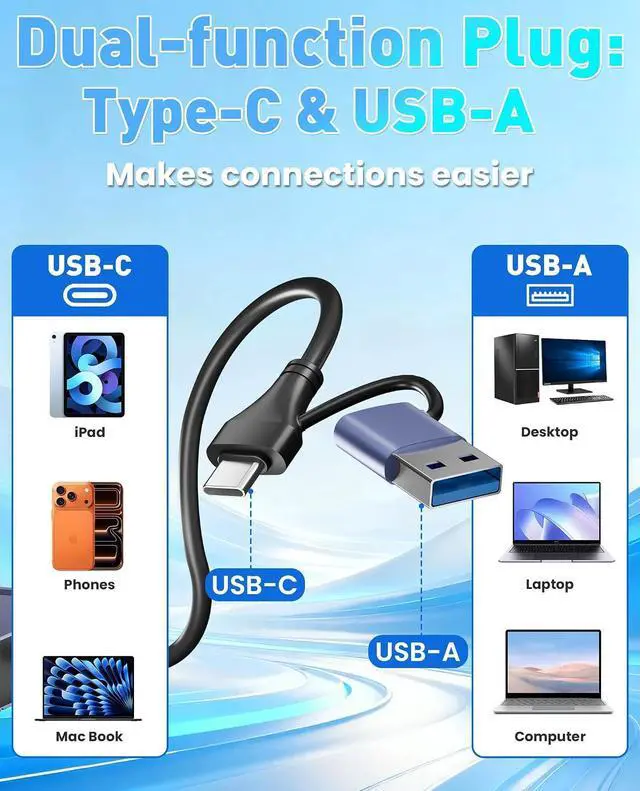 Alt view image 3 of 7 - XQD Card Reader - 2 in 1 XQD SD Memory Card Adapter with USB-C/USB-A 5Gbps Aluminum XQD Reader for iPhone 17/16/15 Windows/MacOS/Android Sony G/M Series Lexar 2933x/1400x XQD and SD Card Reader