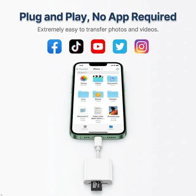 Alt view image 2 of 7 - USB-C SD Card Reader Dual-Slot for SD and MicroSD Cards Type C Memory Card Adapter Plug and Play Compatible with iPhone 15/16/17 iPad Laptop