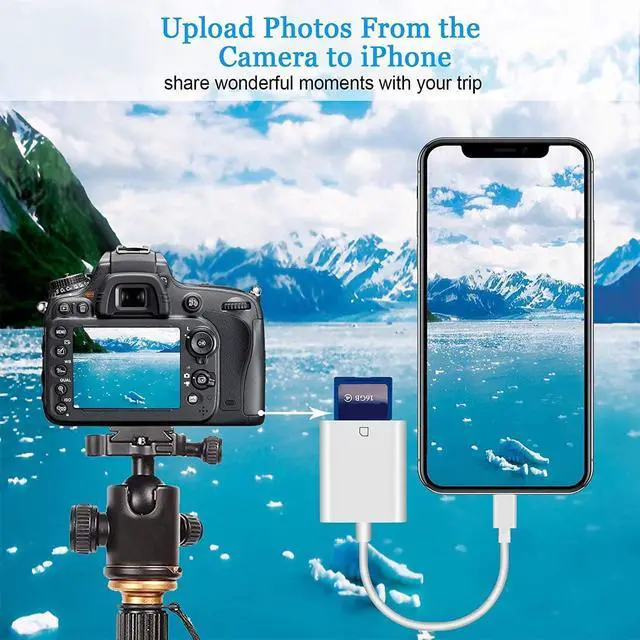 Alt view image 5 of 7 - MFi Certified Lightning to SD Card Camera Reader for iPhone iPad | SD Card Reader Memory Card Reader Trail Camera Viewer SD Card Adapter for iPhone 14 13 12 11 XS XR X 8 Plug and Play
