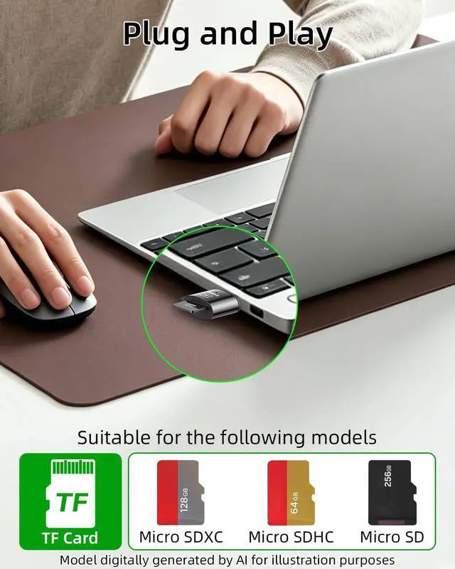 Alt view image 3 of 7 - Micro SD Card Reader SD Card Reader to USB C Type c to TF-Card Reader Compatible with Micro SDXC Micro SDHC Micro SD Phone Pad Laptop (3-Pack)