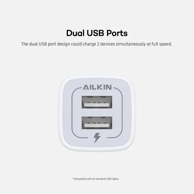 Alt view image 4 of 7 - Wall Charger 3Pack 5V/2.1A 2-Port USB Wall Charger Home Travel Plug Power AC Adapter Fast Charging Block Cube for iPhone 15 14 13 12 SE 16Pro Max XS 17 Plus Galaxy Google Pixel Box