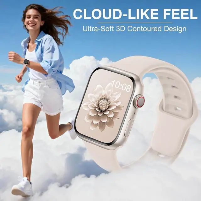 Alt view image 5 of 7 - 10 Pack Silicone Bands Compatible with Watch 38mm 40mm 41mm 42mm 44mm 45mm 46mm 49mm Women Men Soft Waterproof Replacement Wrist Sport Band for iWatch Series 11 10 9 8 7 6 5 4 3 2 1 SE Ultra