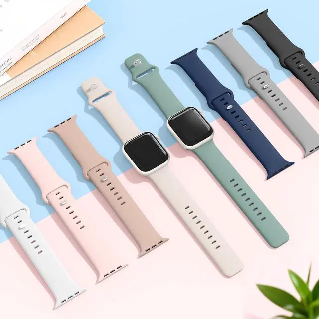 Alt view image 6 of 7 - 10 Pack Silicone Bands Compatible with Watch 38mm 40mm 41mm 42mm 44mm 45mm 46mm 49mm Women Men Soft Waterproof Replacement Wrist Sport Band for iWatch Series 11 10 9 8 7 6 5 4 3 2 1 SE Ultra