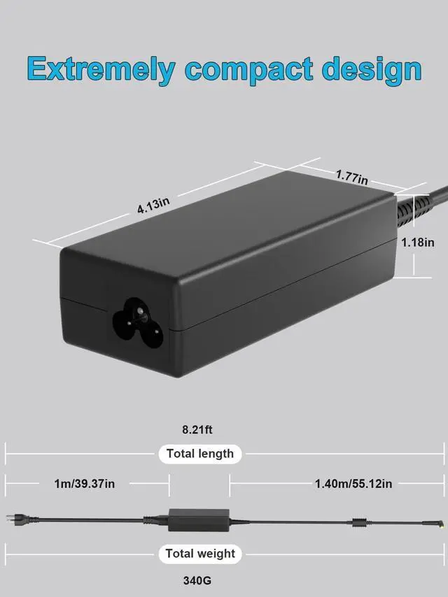 Alt view image 3 of 4 - 65W 45W AC Loptop Charger Fit for Aspire 1 A114-32 A114-31 A111-31 A111-32 Aspire 6 A615-51 A615-51G Series N17Q4 N17Q1 N17Q2 N17Q3 N18W1 N19C1 N19C2 N17C4 N18C1 N19C3 N15Q1 Laptop