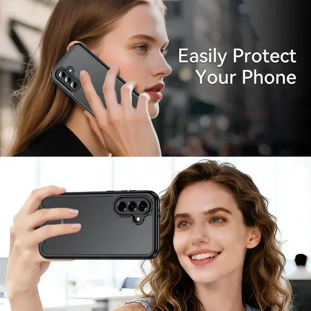 Alt view image 7 of 7 - for Galaxy A37/A36/A56 5G Phone Case with Built-in Screen Protector 360 Full Body 15FT Military Grade Front & Back Shockproof Anti-Slip Rugged Heavy Duty Galaxy A37 Case-Black