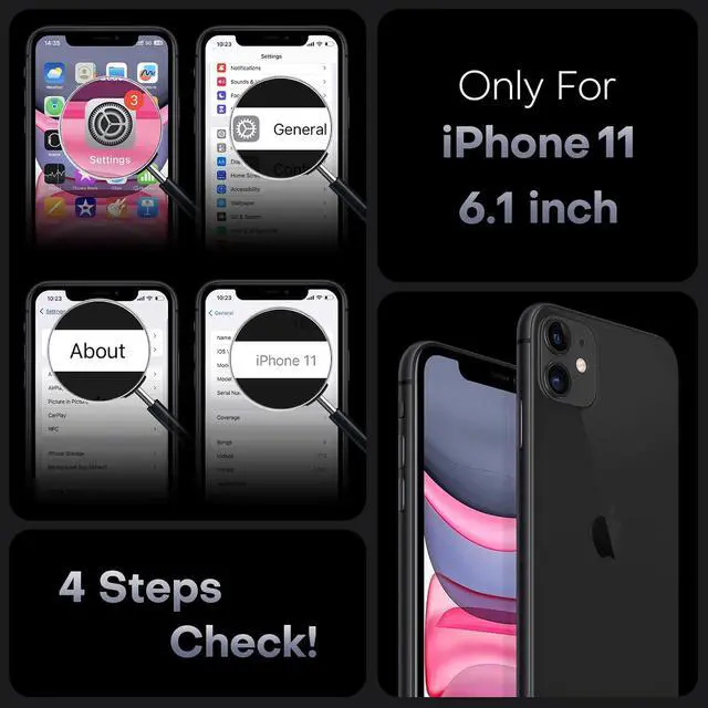 Alt view image 6 of 7 - for iPhone 11 Phone Case Compatible with Magsafe Charger Full Camera Protection Drop Protection Translucent Matte for iPhone 11 Case 6.1 inch (Black)