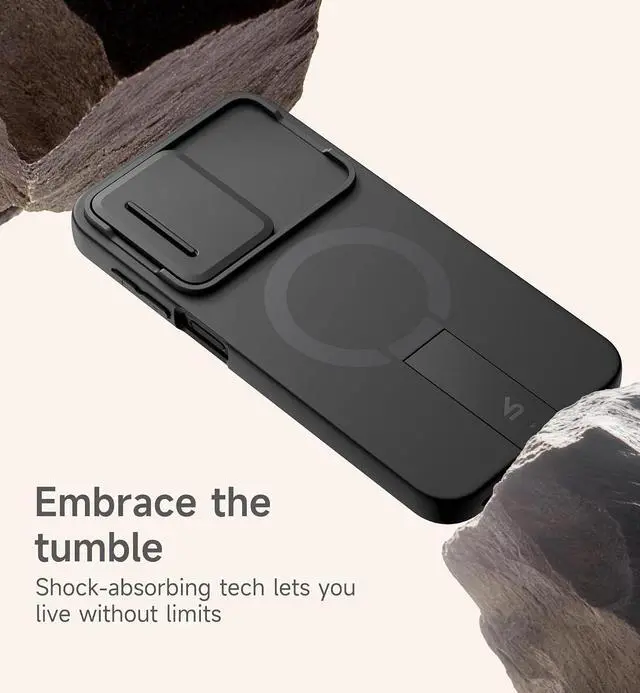 Alt view image 7 of 7 - for Galaxy A17/A26 5G Case Compatible with MagSafe Shockproof Bumper Cover Slim Magnetic Protective Cases with Camera Cover & Adjustable Metal Kickstand for Galaxy A17/A26 5G Black
