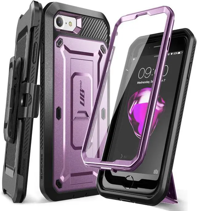 Alt view image 7 of 7 - for iPhone SE 3rd Generation / iPhone SE 2nd Generation / iPhone 7/ iPhone 8 Case (Unicorn Beetle Pro) with Screen Protector & Stand & Holster Rugged Phone Case for iPhone SE Violte