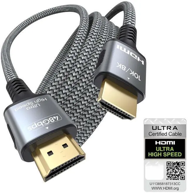 Alt view image 7 of 7 - Certified HDMI 2.1 Cable 6FT 8K HDMI eARC Cord for Home Theater 48Gbps & 8K@60Hz HDMI ARC Cable for Soundbar to TV 8K/4K TV /Apple TV Projector Gaming Monitor Computer and More