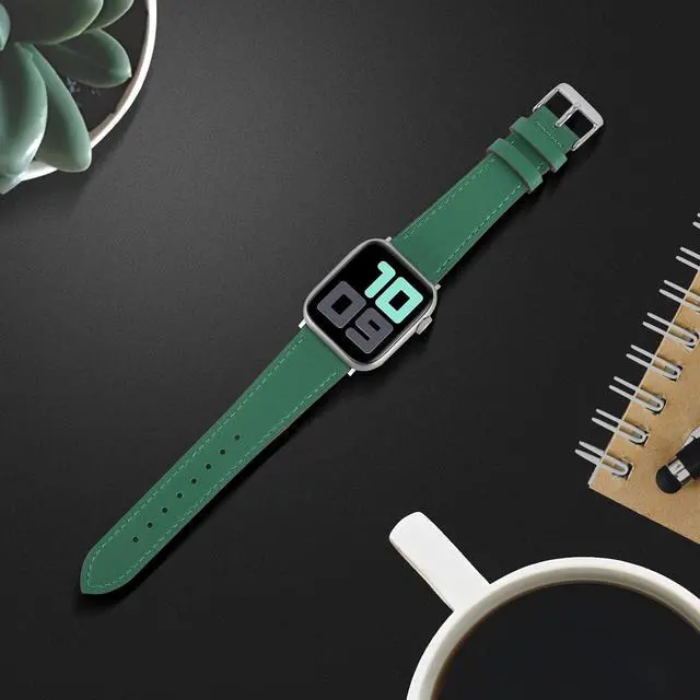 Alt view image 4 of 6 - Premium Italy Leather Bands Compatible with Watch Band 40mm 38mm 41mm 42mm 44mm 45mm 46mm 49mm Soft Leather Watch Replacement Band for Watch Series Ultra SE 10 9 8 7 6 5 4 3 2 1 for Women Men