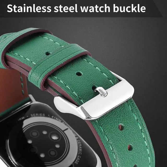 Alt view image 6 of 6 - Premium Italy Leather Bands Compatible with Watch Band 40mm 38mm 41mm 42mm 44mm 45mm 46mm 49mm Soft Leather Watch Replacement Band for Watch Series Ultra SE 10 9 8 7 6 5 4 3 2 1 for Women Men