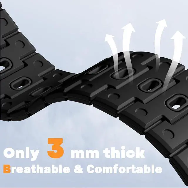 Alt view image 7 of 7 - Sport Magnetic Band Watchband Compatible with Galaxy Watch Ultra 47mm Band (2025/2024) Silicone Waterproof Strap Replacement Bands for Galaxy Watch Ultra for Men Women Black