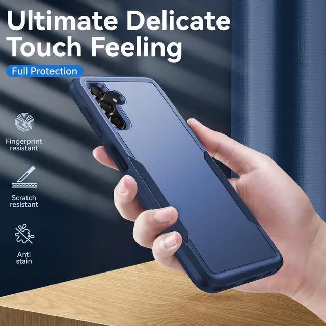 Alt view image 6 of 6 - for Galaxy A13 5G Case Galaxy A13 5G Case with Screen Protector Heavy-Duty Tough Rugged Shockproof Protective Phone Case for Galaxy A13 5G Blue