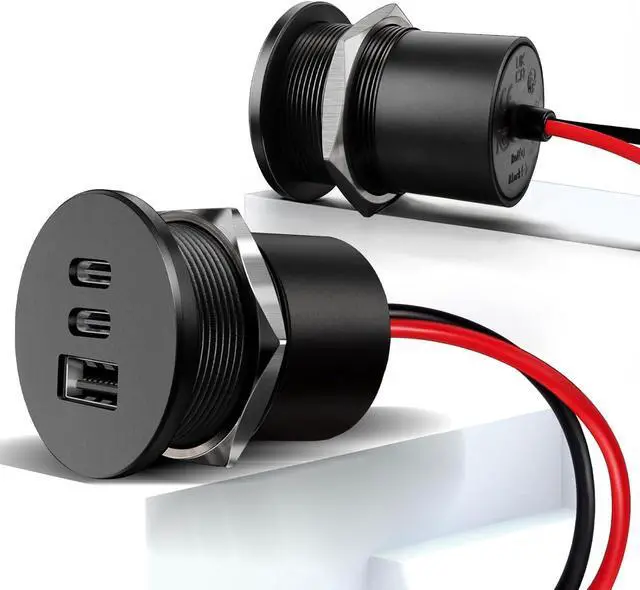 Main image of Acegoo 78W 12V USB Outlet Dual 30W PD3.0 Type-C & 18W QC3.0 Aluminum Car Charger Socket Multi Port Fast Charging Replacement Socket Accessories for RV Camper Trailer Truck Boat (2 Pcs)