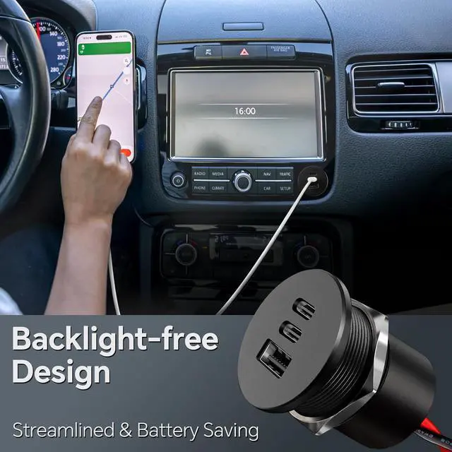 Alt view image 4 of 7 - Acegoo 78W 12V USB Outlet Dual 30W PD3.0 Type-C & 18W QC3.0 Aluminum Car Charger Socket Multi Port Fast Charging Replacement Socket Accessories for RV Camper Trailer Truck Boat (2 Pcs)