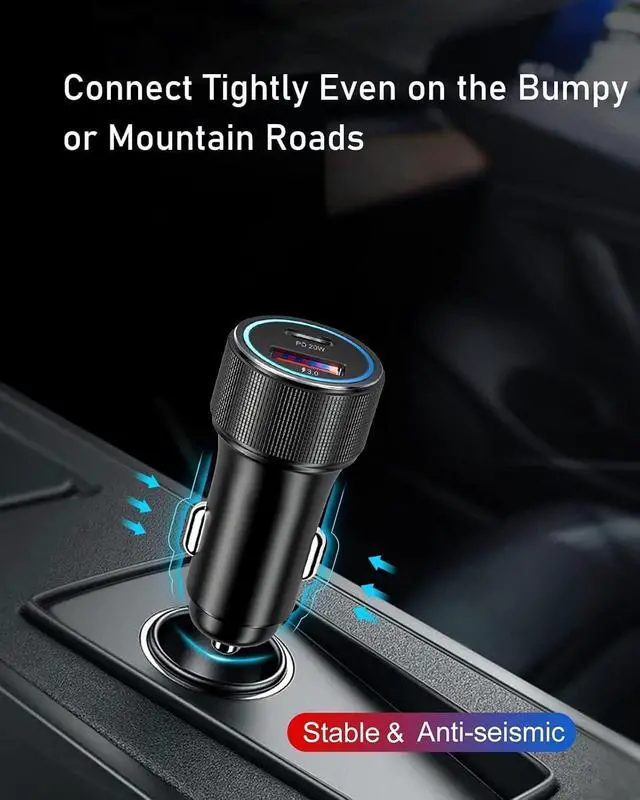 Alt view image 5 of 7 - USB C Car Charger 2 Pack 38W Cigarette Lighter Adapter 12V USB Outlet PD/QC Fast Charging Car Phone Charger Plug for iPhone 16 15 14 13 Pro Max iPad Android S25 S24 S23 S22 Pixel 9 8