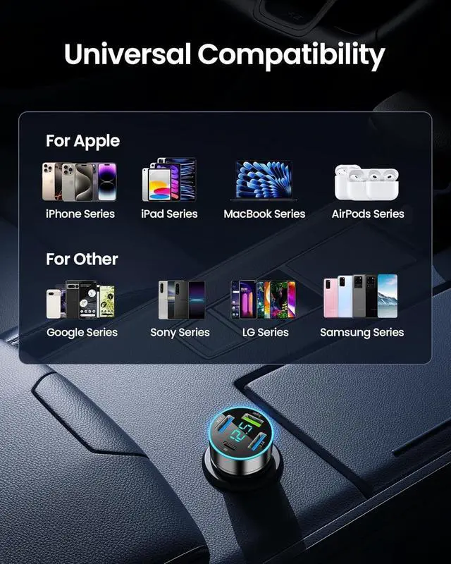 Alt view image 6 of 7 - 88W Car Charger Super Fast Charging Cigarette Lighter USB Phone Accessories Charger Adapter with QC USB c Type c PD Universal Quick Charge Multi 4 Port for 12-24v Car Cigarette Lighter Plug