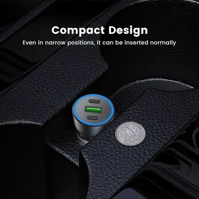 Alt view image 5 of 7 - 90W USB C Car Charger Adapter 2-Pack Multi Port Type C Fast Charging Cell Phone Auto Cigarette Lighter Adapter Dual 45W Car Accessories 12V Dual USBC Plug Output for iPhone 17 Pro Max 16 15 Android