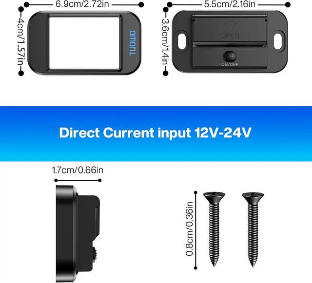 Alt view image 7 of 7 - USB Outlet Panel - 54W Fast Charging Type-C PD 36W + USB-A QC 3.0 18W 12V/24V Surface Mount for RV Marine Truck Bus Golf Cart