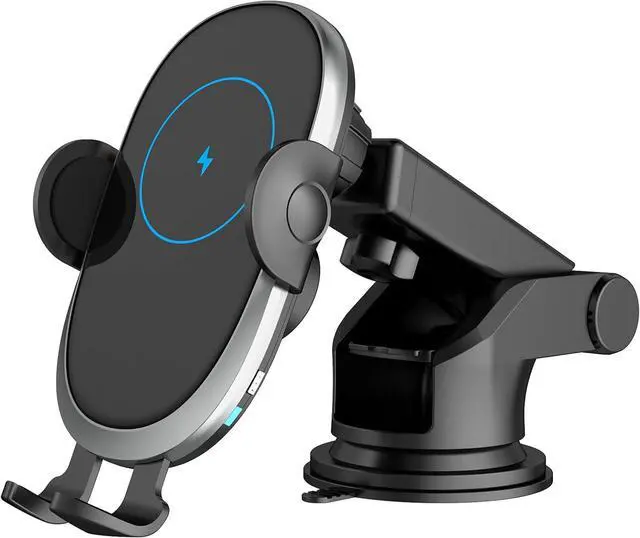 Main image of Auto Clamping Phone Mount | Intelligent Qi Wireless Charging Cradle for CarPlay & Android | Ultra Stable Heavy Duty Dash & Windshield Clip for Pixel & Cell Phones