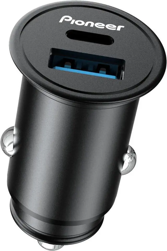 Main image of Pioneer 20W USB-C Car Charger Dual Port Fast Car Charger with USB-C Power Delivery & 18W USB-A 2-Port Cigarette Lighter Adapter for iPhone Android